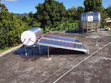 Pemanas Air Tenaga Surya Plat Datar Bertekanan Lapisan Titanium Biru Dengan Paduan Aluminium Mendukung